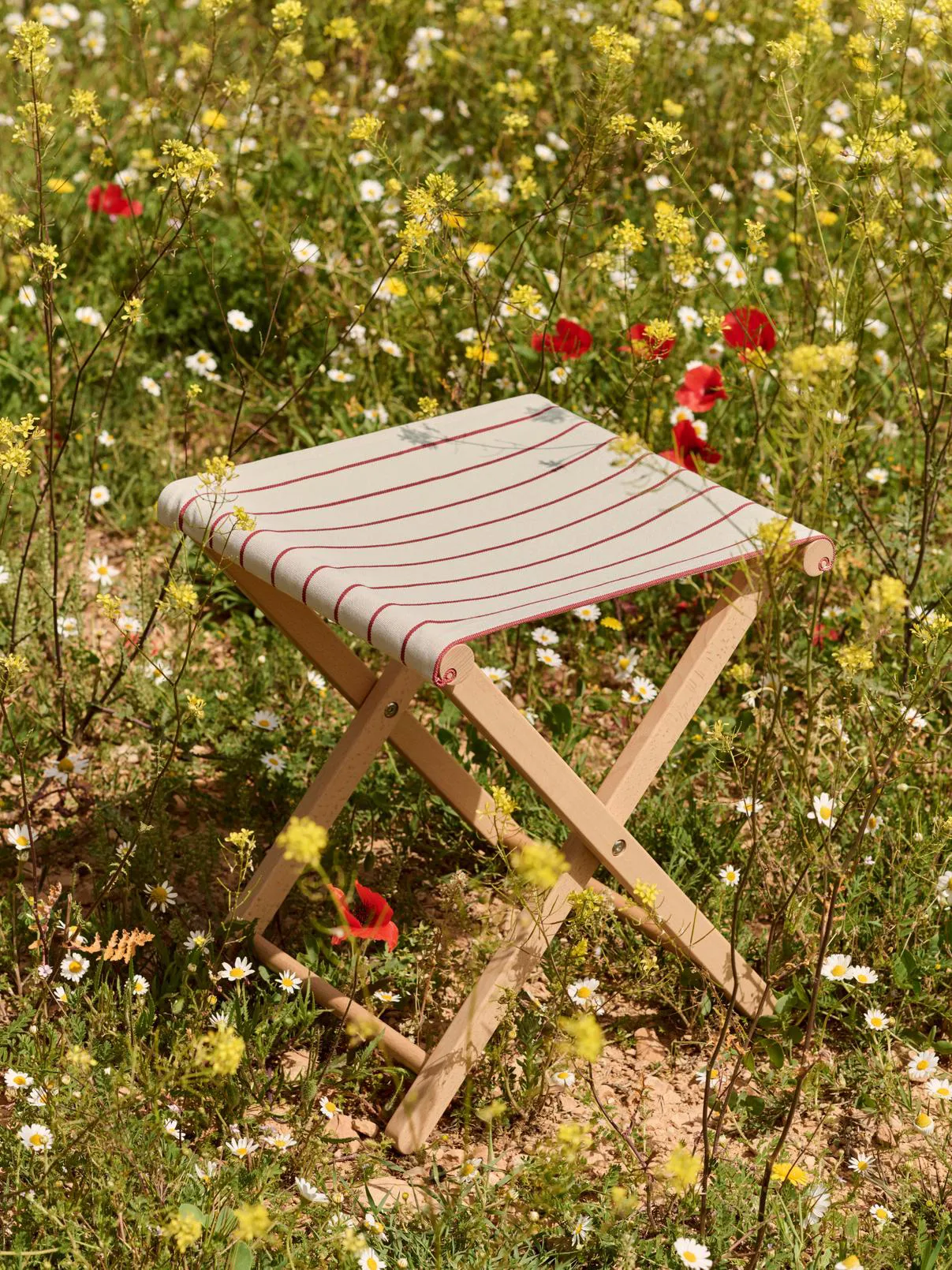 Outdoor Market sgabello pieghevole, Beige-rosso HAY