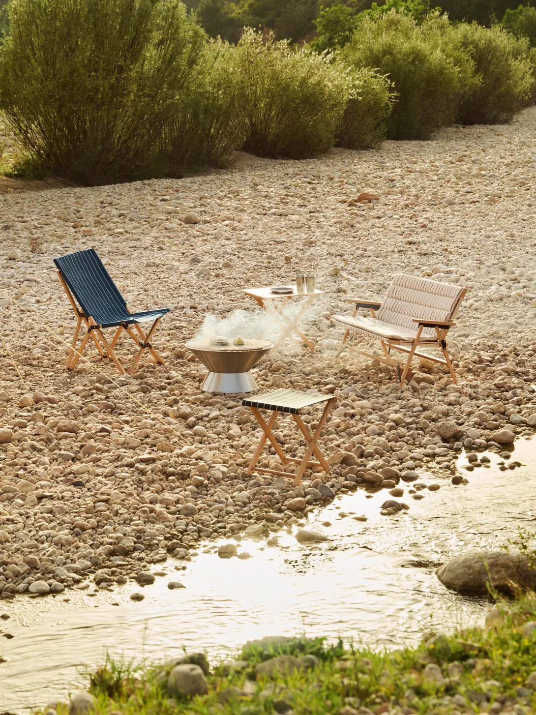 Outdoor Market sgabello pieghevole, Beige-rosso HAY