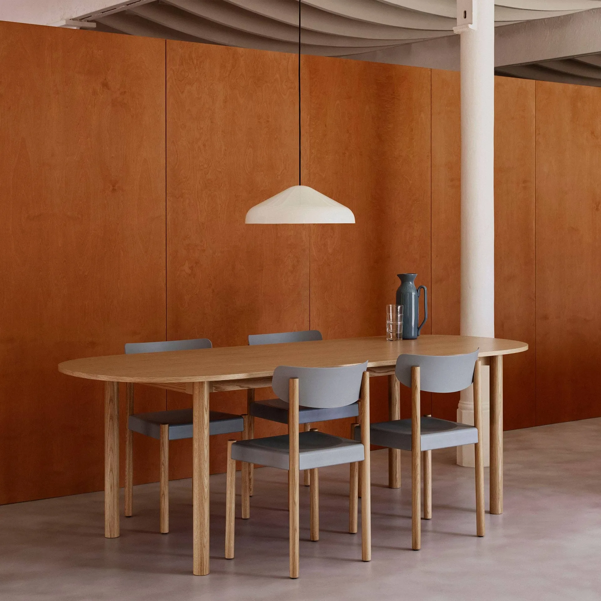 Pack Chair 10 sedia, Rovere oliato-ash blue HAY