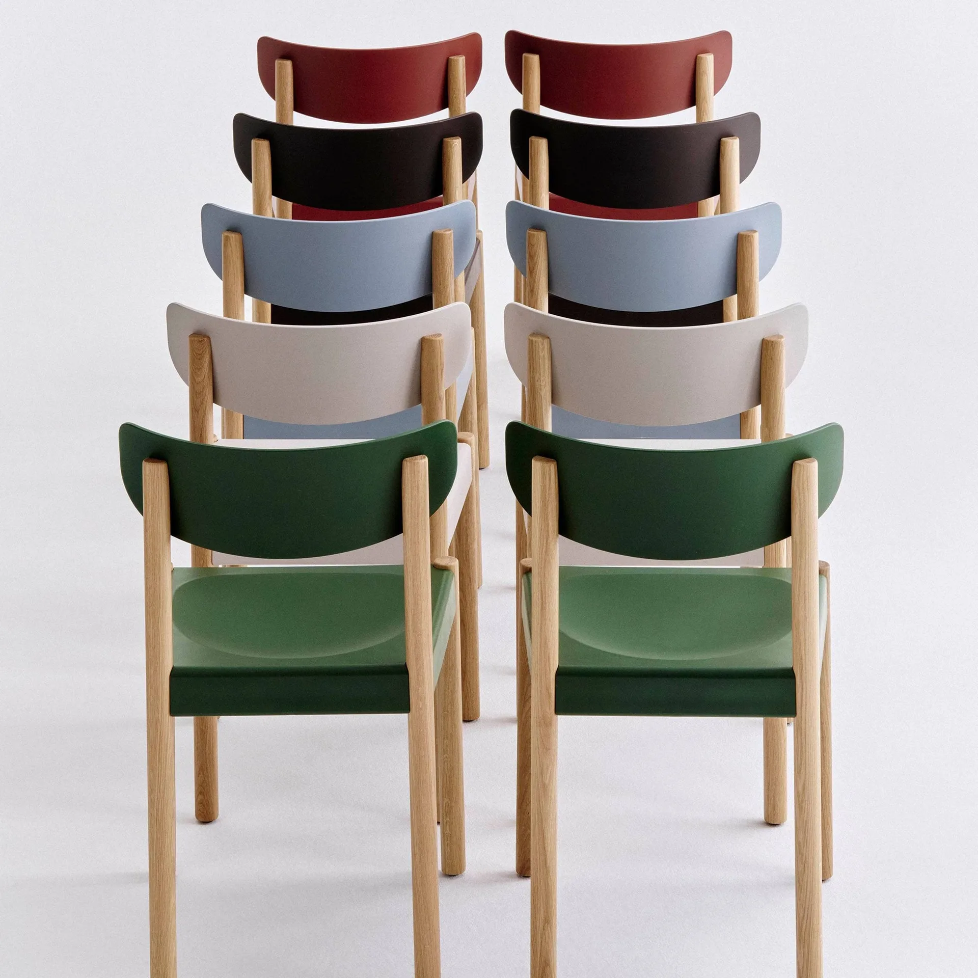 Pack Chair 10 sedia, Rovere oliato-ash blue HAY