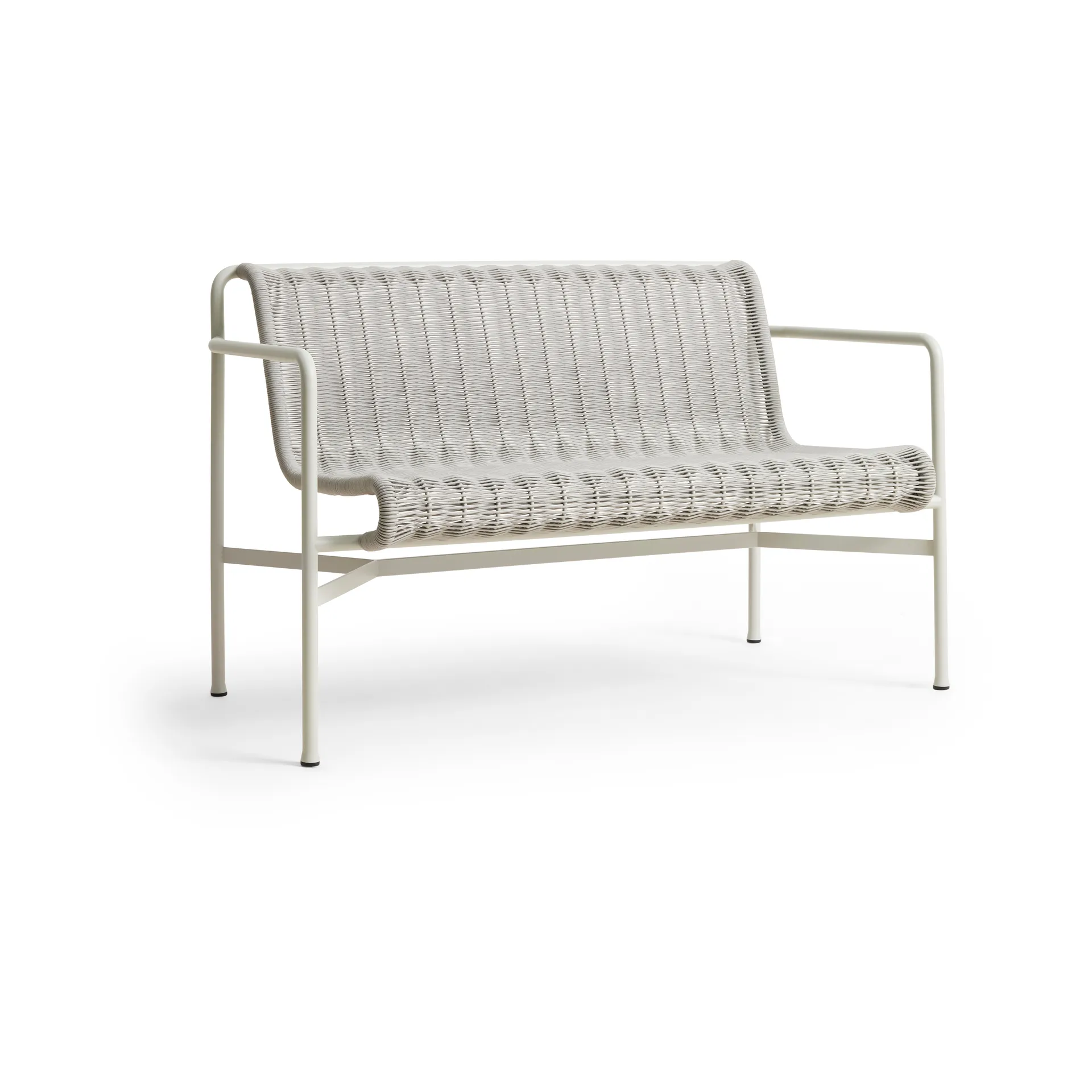 Panca con braccioli Palissade Cord Dining, Sky grey HAY