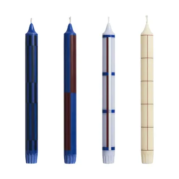 Pattern candele mix 4-pack - Blue-silver - HAY