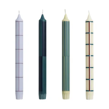 Pattern candele mix 4-pack - Green-silver - HAY