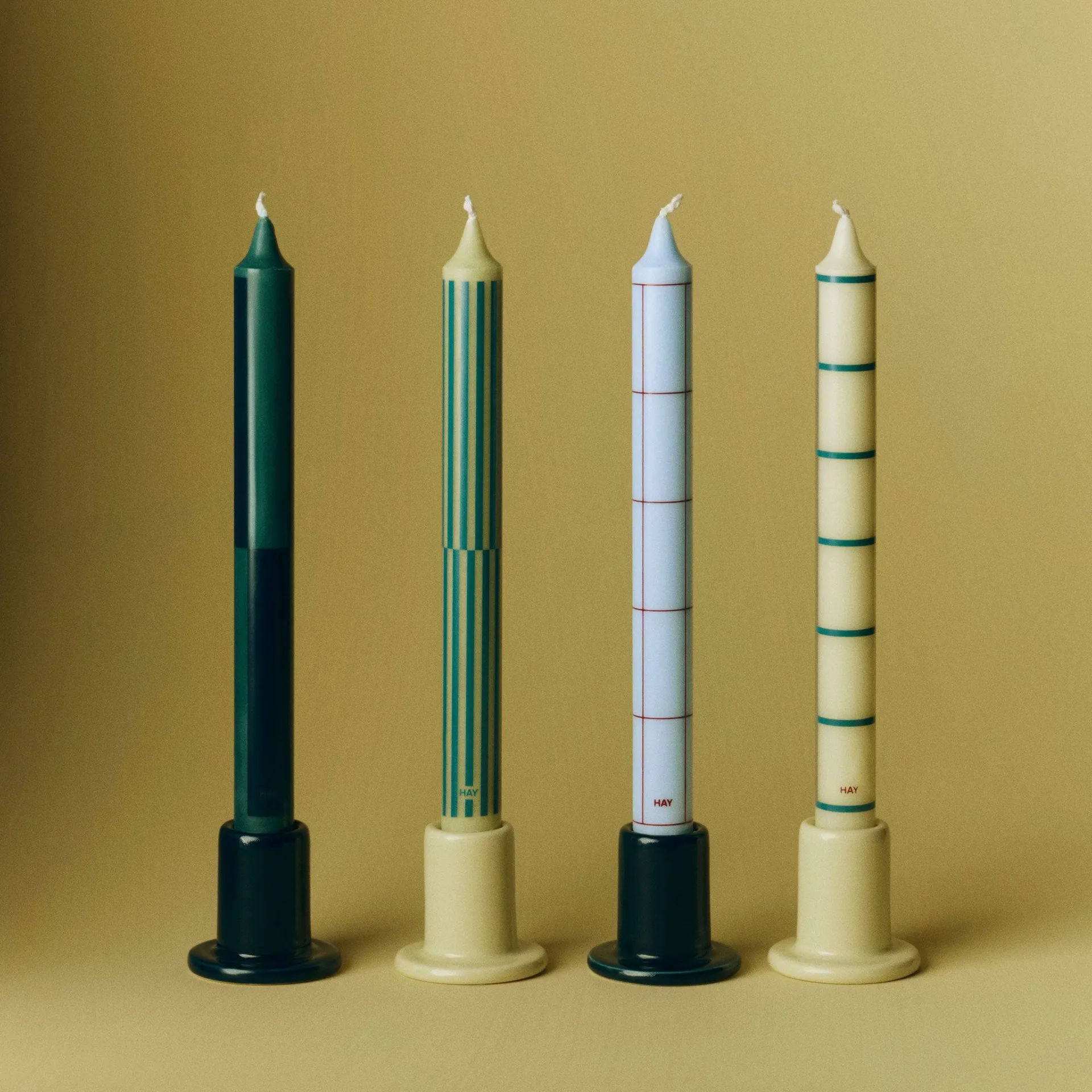 Pattern candele mix 4-pack, Green-silver HAY