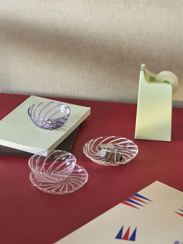 Piattino Ø 11 cm Spin confezione da 2 - Trasparente-righe bianche - HAY