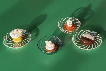 Piattino Ø 11 cm Spin confezione da 2 - Trasparente-righe bianche - HAY