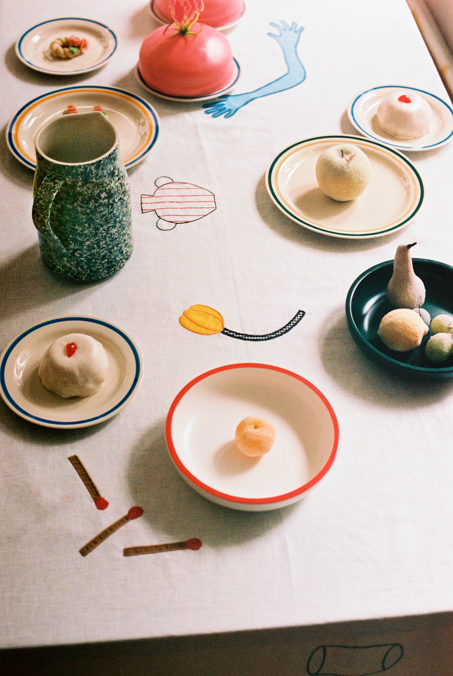 Piatto Sobremesa Ø 24,5 cm confezione da 2, Blu-giallo HAY