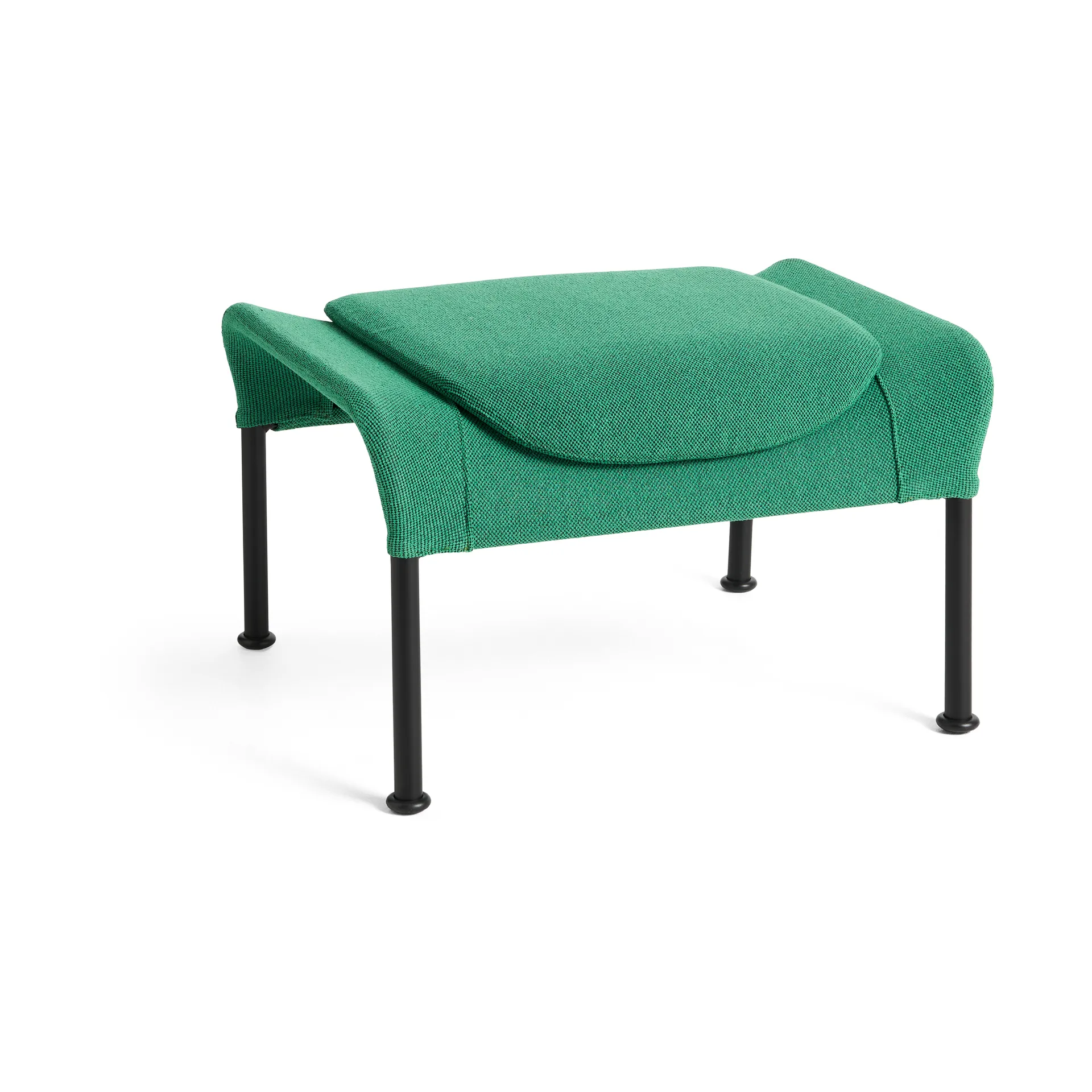 Poggiapiedi O2 Ottoman , Soft green-nero verniciato acciaio HAY