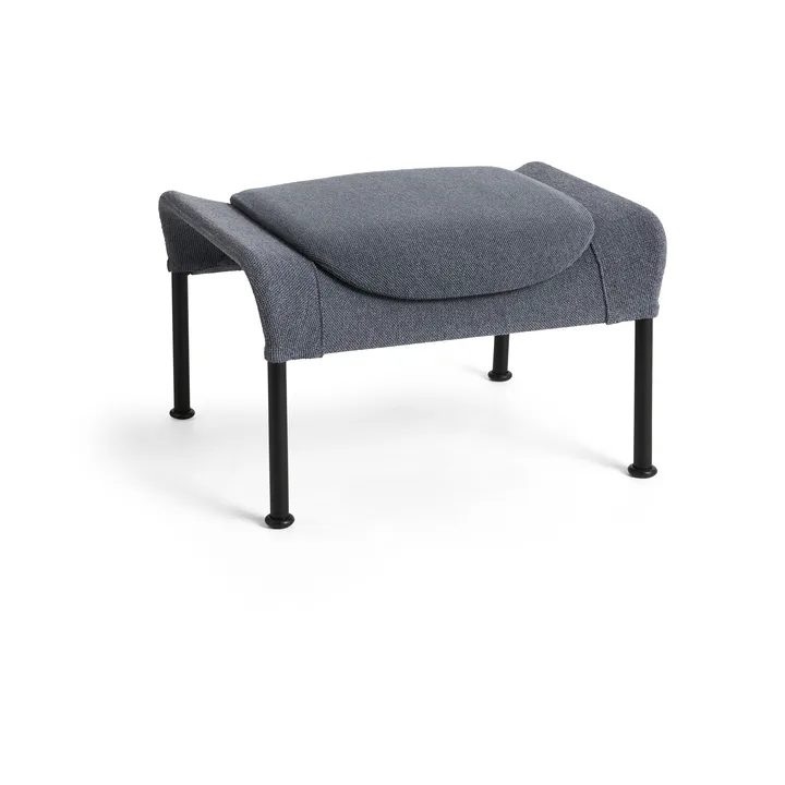 Poggiapiedi O2 Ottoman  - Soft grey-acciaio verniciato nero - HAY