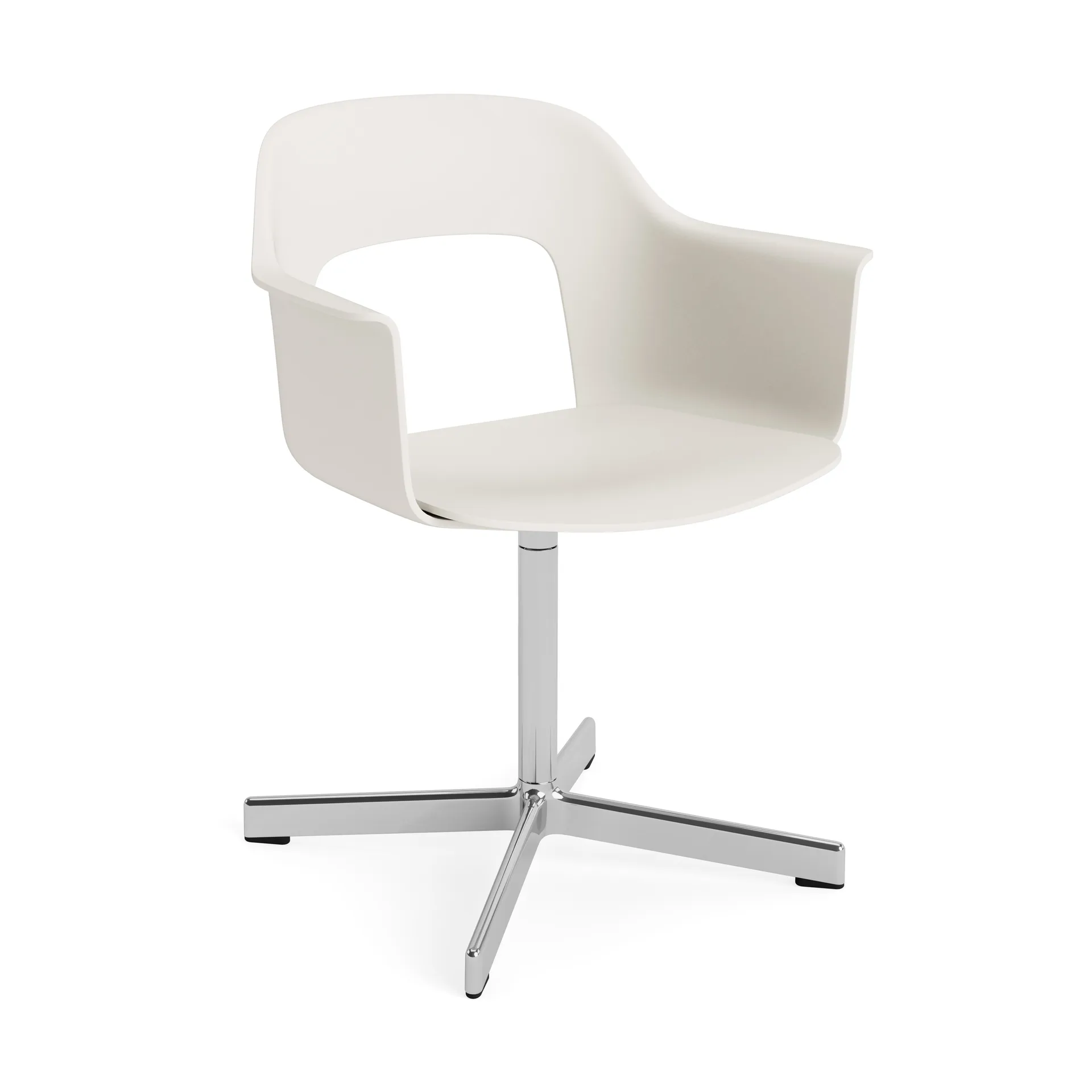 Poltrona da ufficio Layout 231, Cream white-alluminio lucidato 4 star swivel base HAY