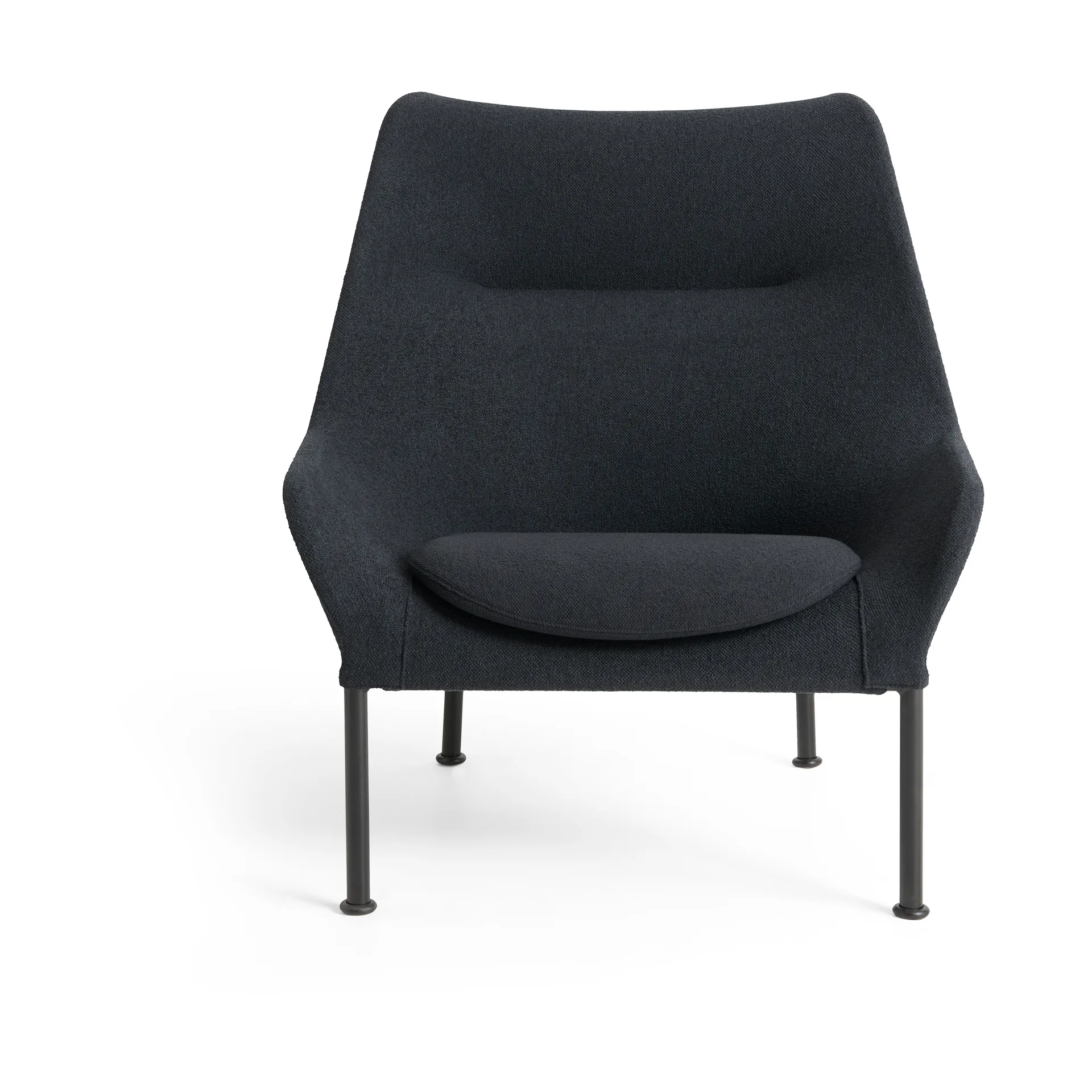 Poltrona O2 Lounge Chair, Soft black-verniciato nero acciaio HAY
