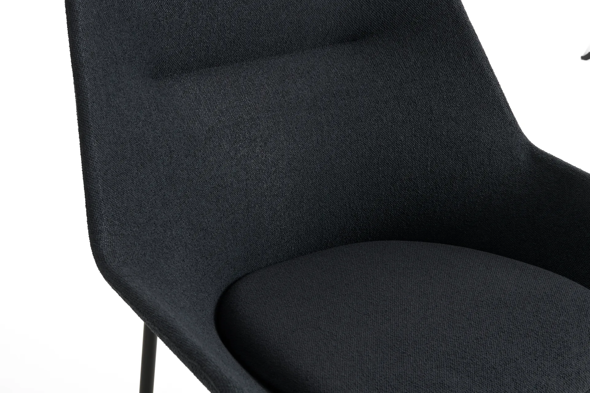 Poltrona O2 Lounge Chair, Soft black-verniciato nero acciaio HAY