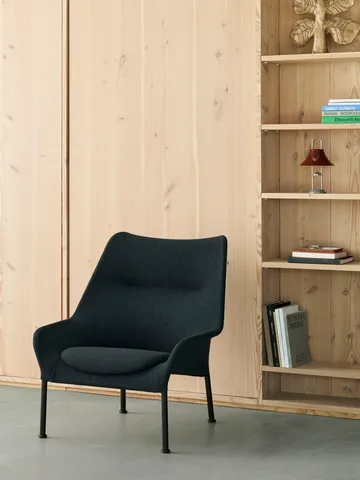 Poltrona O2 Lounge Chair - Soft black-verniciato nero acciaio - HAY