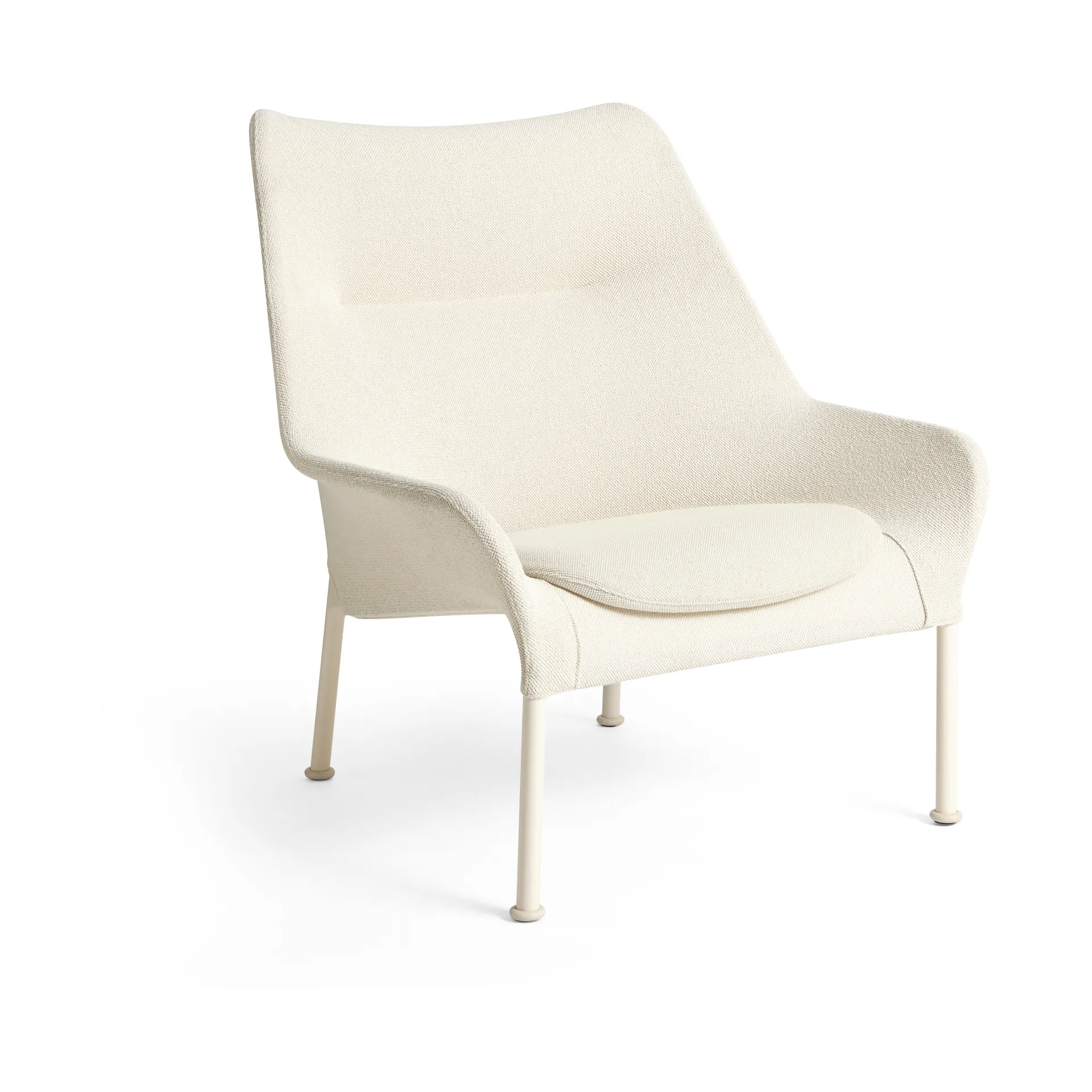 Poltrona O2 Lounge Chair, Soft cream-laccato in acciaio eggshell HAY