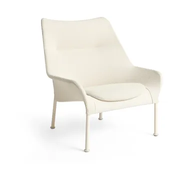 Poltrona O2 Lounge Chair - Soft cream-laccato in acciaio eggshell - HAY