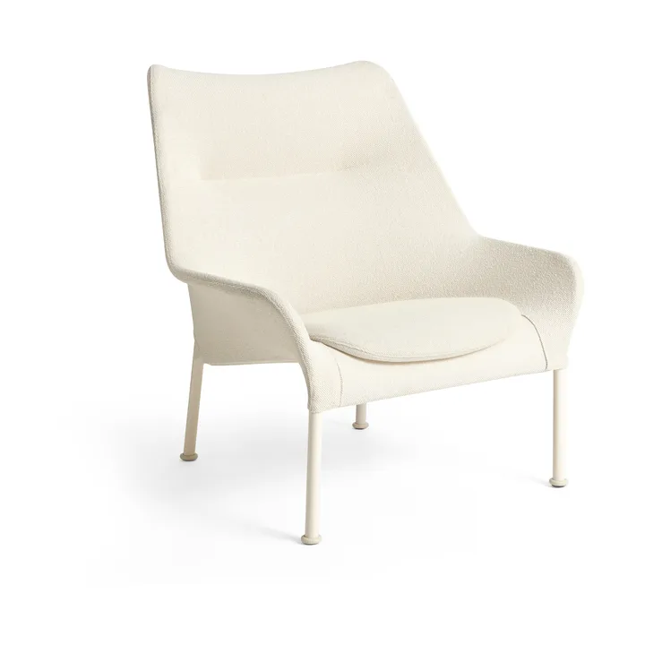 Poltrona O2 Lounge Chair - Soft cream-laccato in acciaio eggshell - HAY