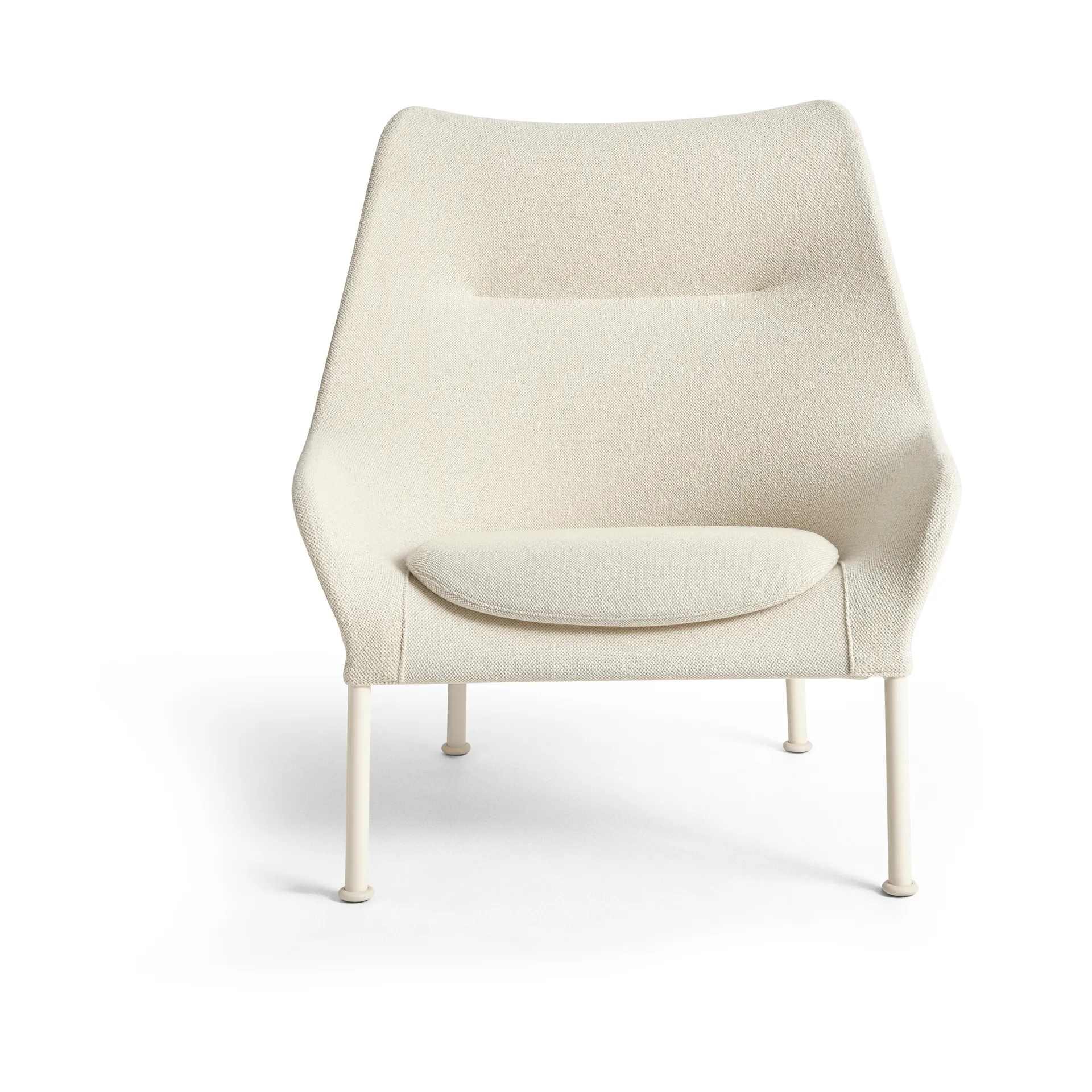 Poltrona O2 Lounge Chair, Soft cream-laccato in acciaio eggshell HAY
