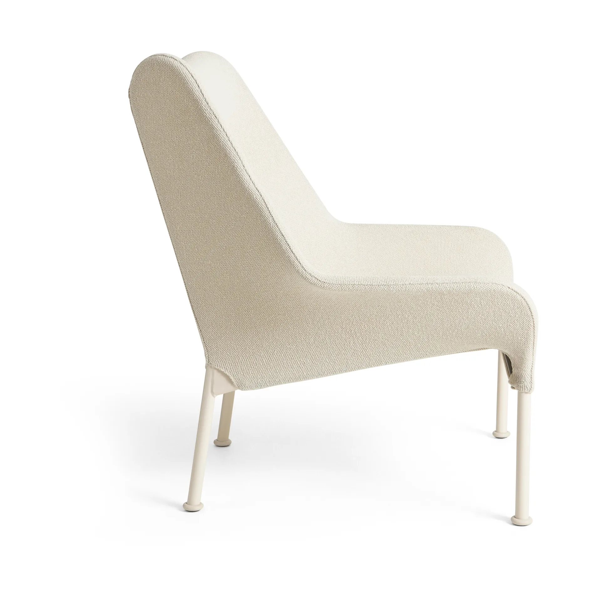 Poltrona O2 Lounge Chair, Soft cream-laccato in acciaio eggshell HAY