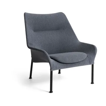 Poltrona O2 Lounge Chair - Soft grey-acciaio verniciato nero - HAY