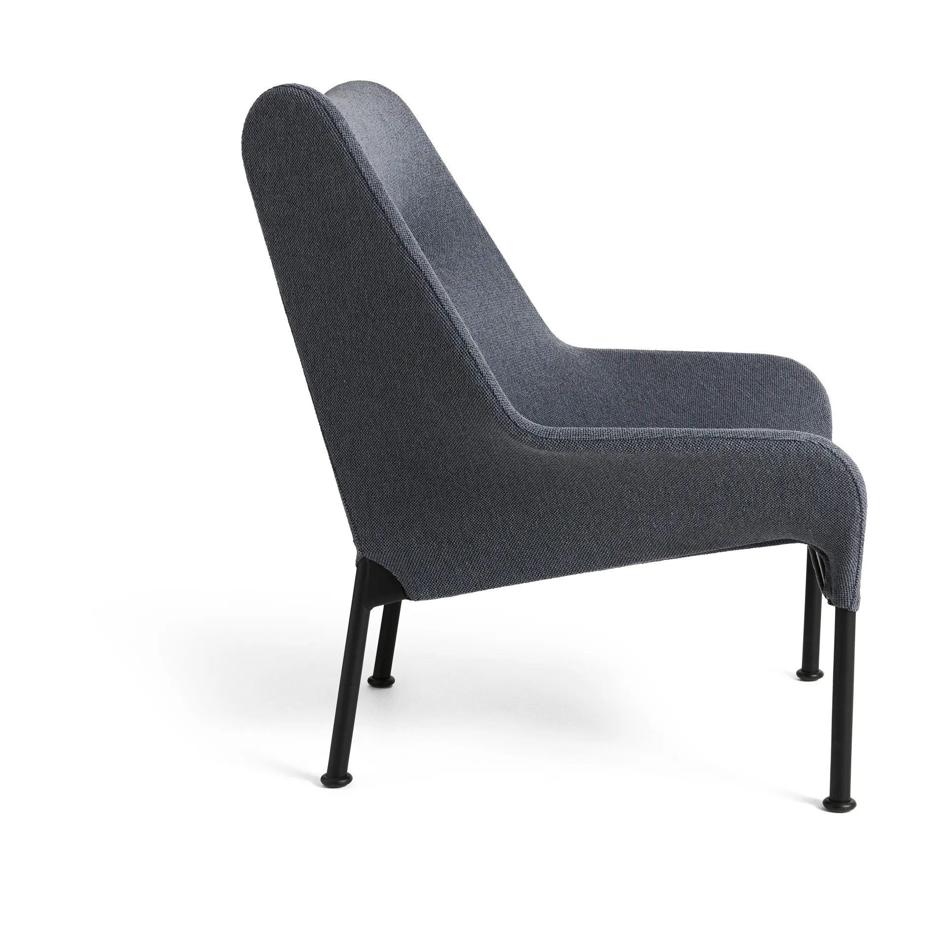 Poltrona O2 Lounge Chair, Soft grey-acciaio verniciato nero HAY