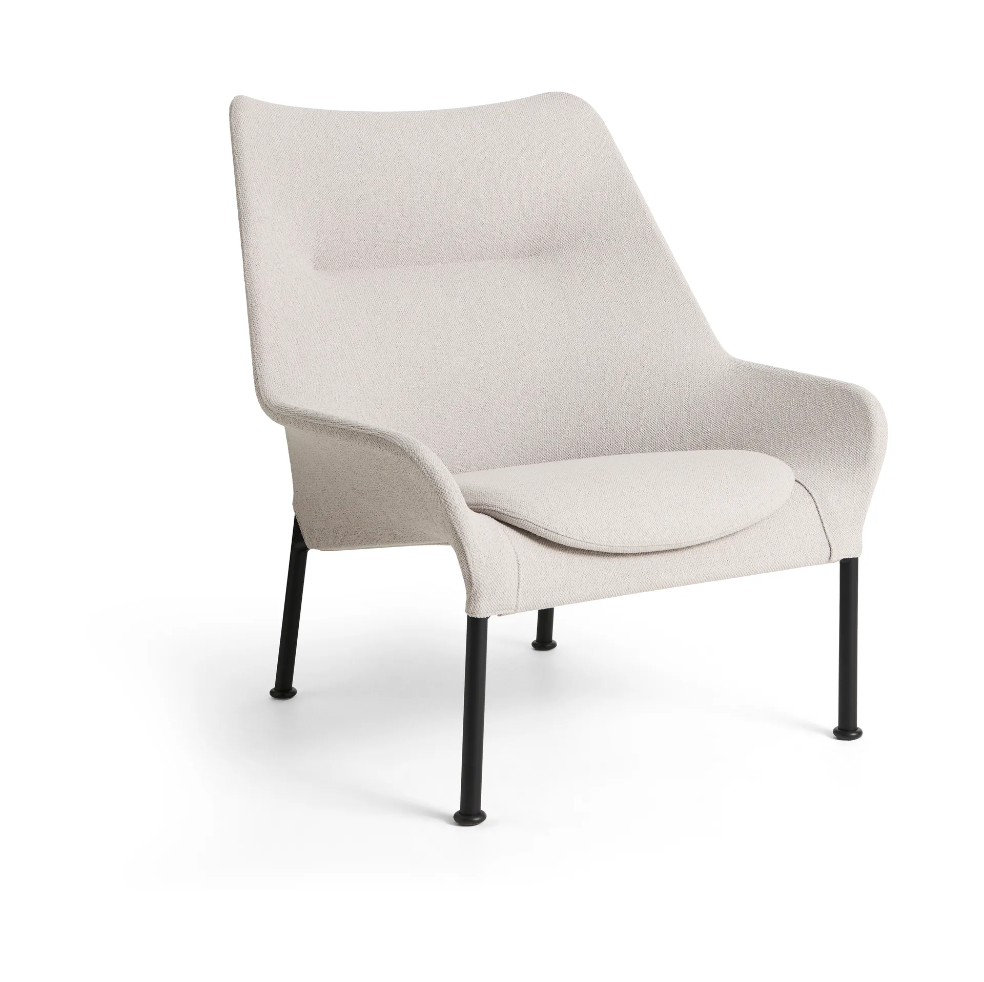 Poltrona O2 Lounge Chair, Soft light laccato grigio nero acciaio HAY
