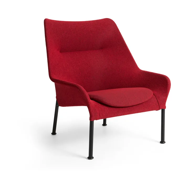 Poltrona O2 Lounge Chair - Soft red-verniciato in nero acciaio - HAY