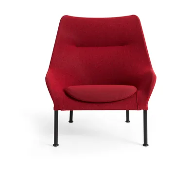 Poltrona O2 Lounge Chair - Soft red-verniciato in nero acciaio - HAY