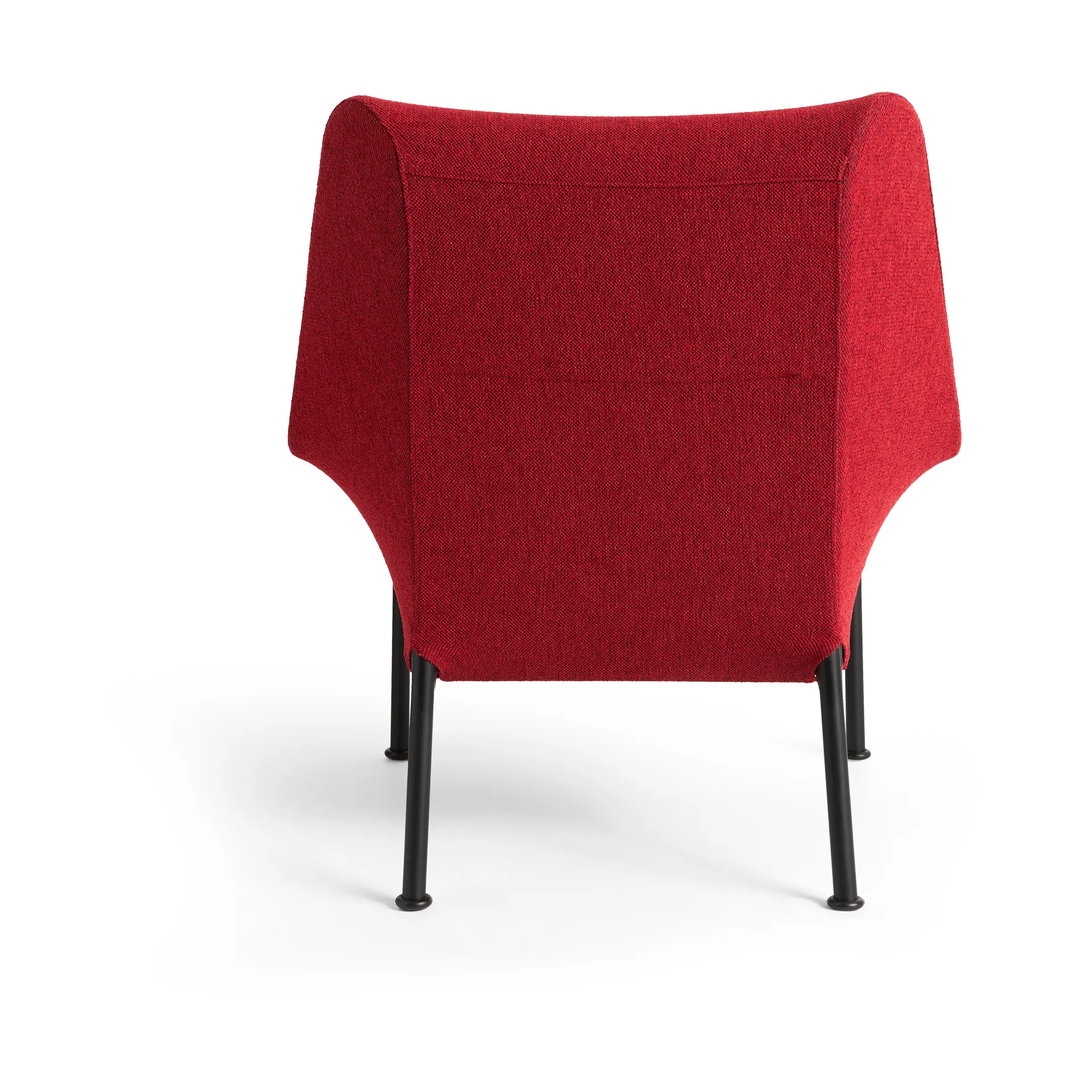 Poltrona O2 Lounge Chair, Soft red-verniciato in nero acciaio HAY