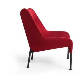 Poltrona O2 Lounge Chair - Soft red-verniciato in nero acciaio - HAY