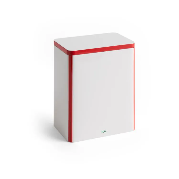 Recipiente in vetro Tin Container large, Off white-rosso HAY