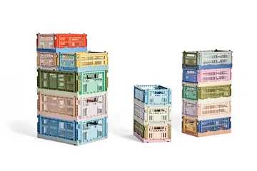Scatola portaoggetti Colour Crate Mix M 26.5x34.5 cm - Olive-buio menta - HAY
