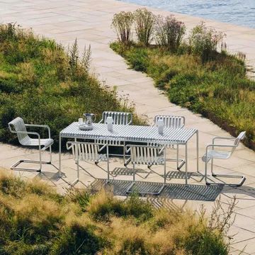 Sedia da pranzo con braccioli Palissade Cantilever - Acciaio zincato a caldo - HAY