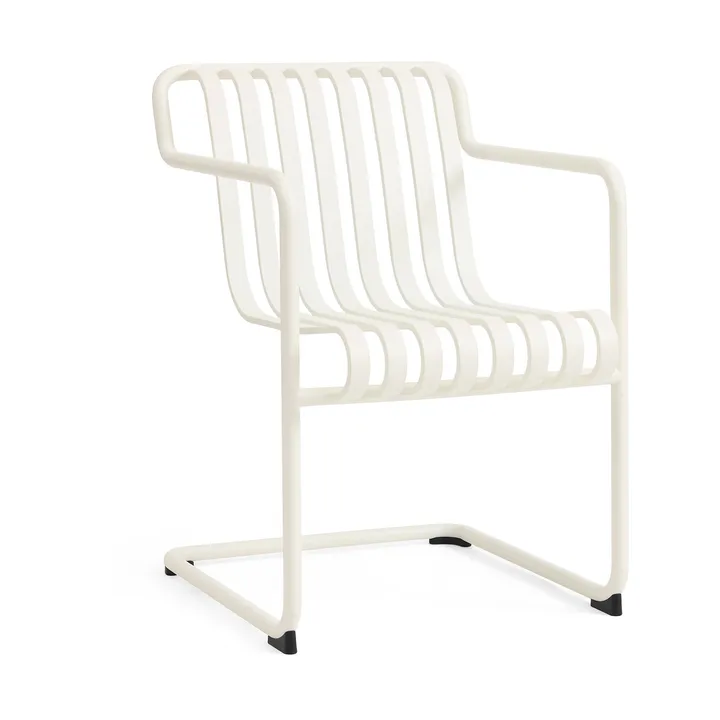 Sedia da pranzo con braccioli Palissade Cantilever - Cream white - HAY