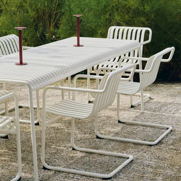 Sedia da pranzo con braccioli Palissade Cantilever - Cream white - HAY