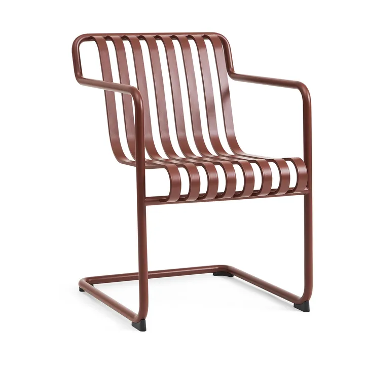 Sedia da pranzo con braccioli Palissade Cantilever - Iron red - HAY