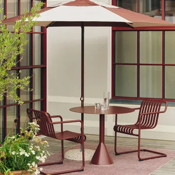 Sedia da pranzo con braccioli Palissade Cantilever - Iron red - HAY
