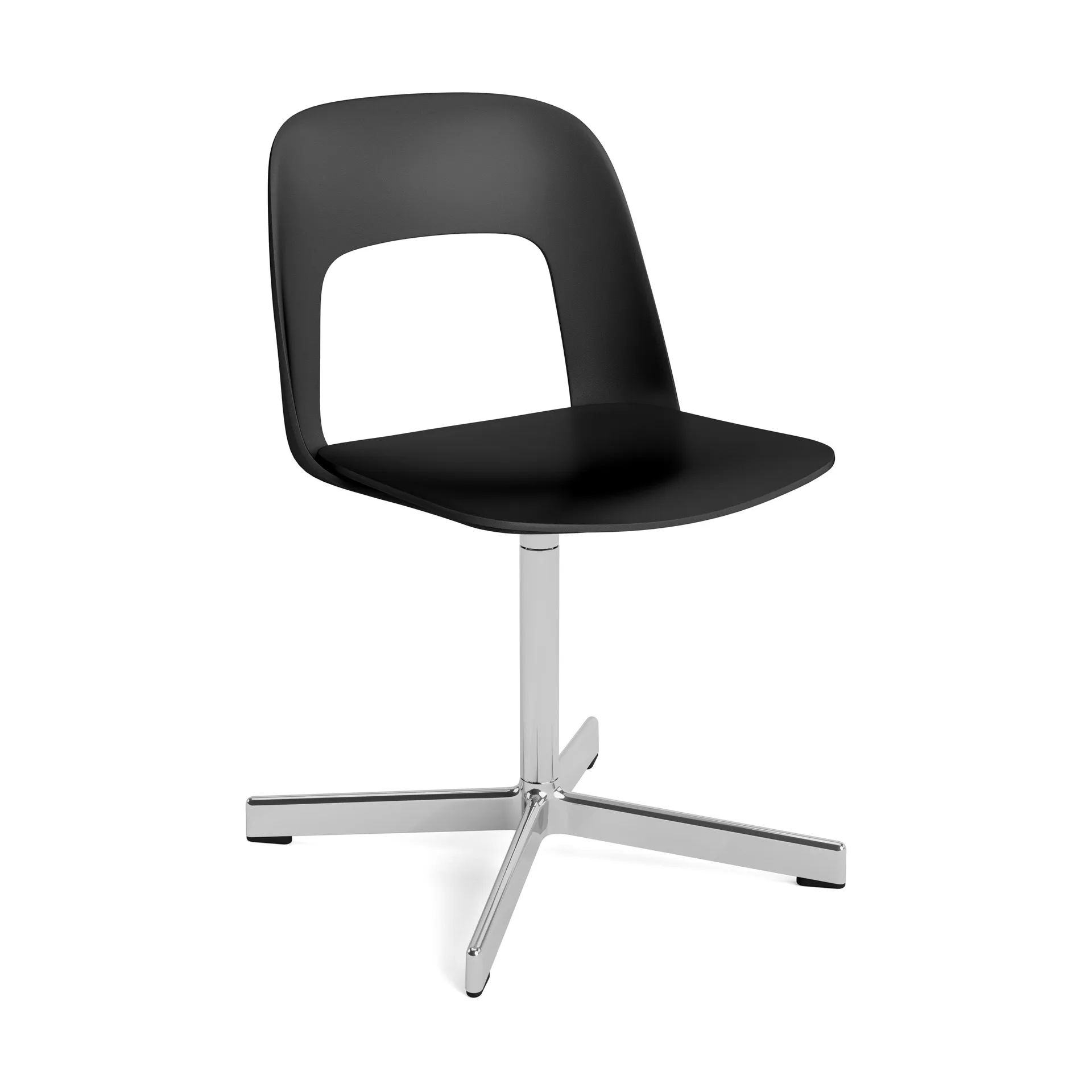 Sedia Layout Chair 131, Black-alluminio lucidato HAY