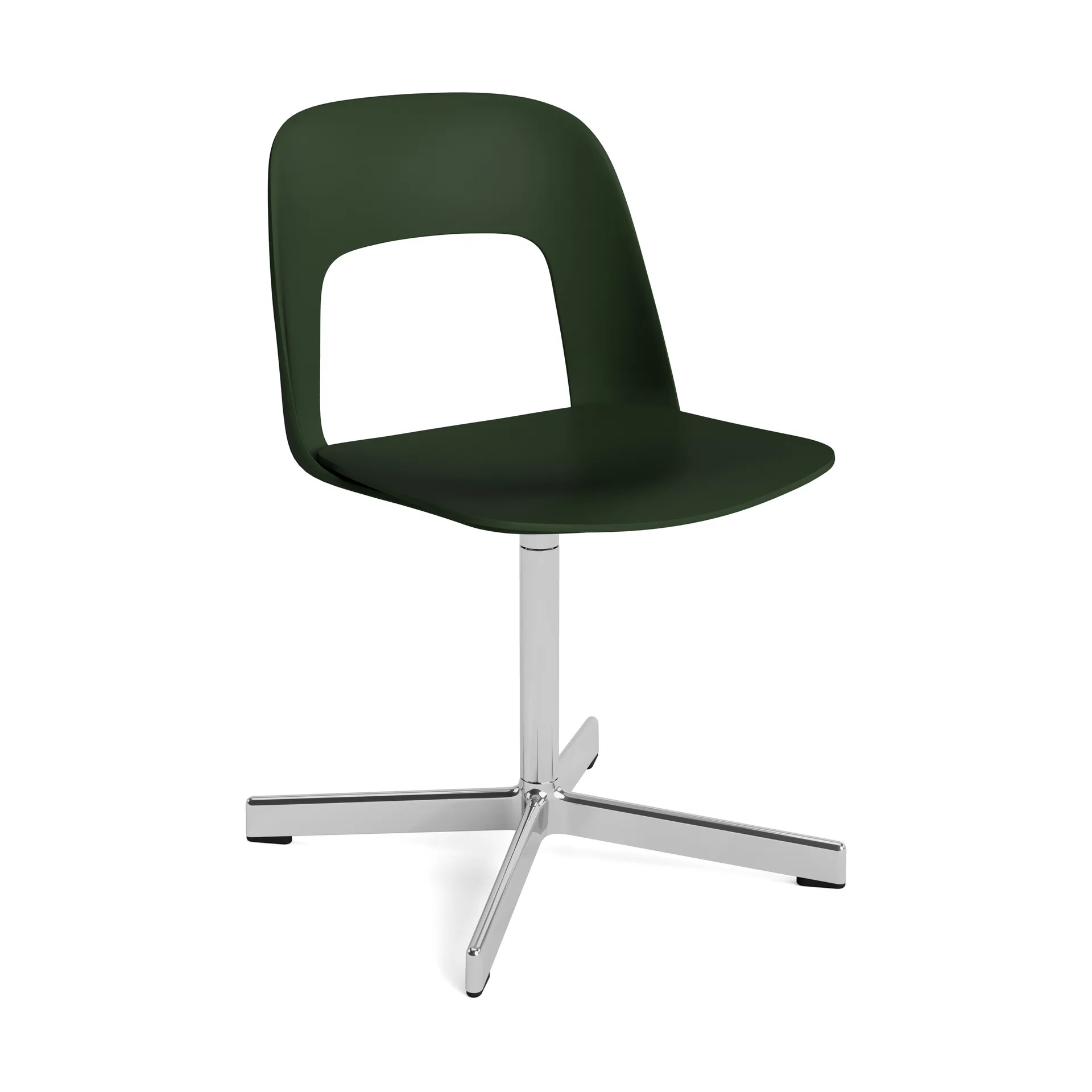 Sedia Layout Chair 131, Bottle green-alluminio lucidato HAY