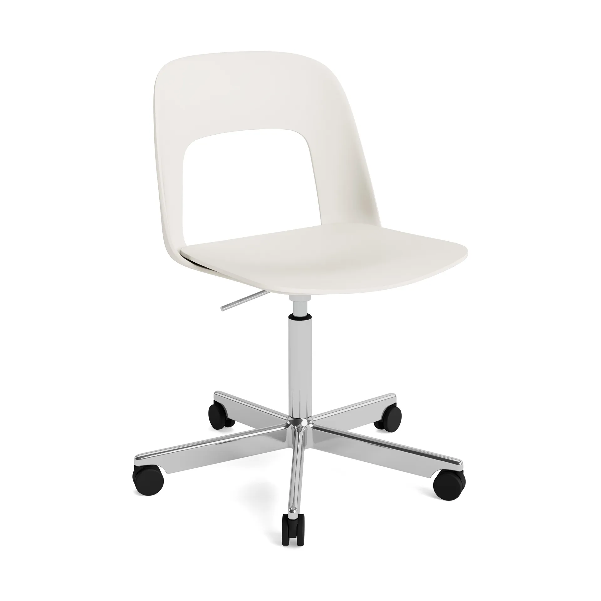 Sedia Layout Chair 141, Cream white-alluminio lucidato HAY
