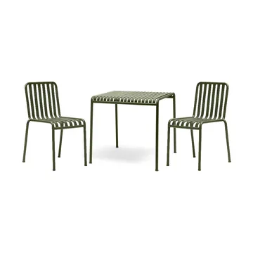 Set da pranzo Palissade 2 sedie 82,5x90 cm - Olive - HAY