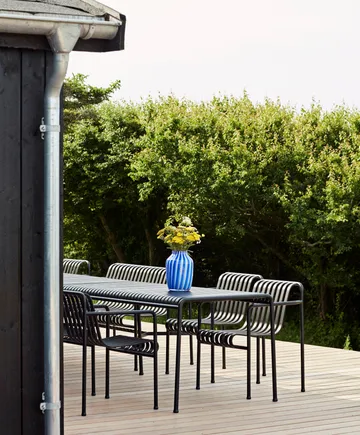 Set da pranzo Palissade 2 sedie + panca 170x90 cm - Anthracite - HAY