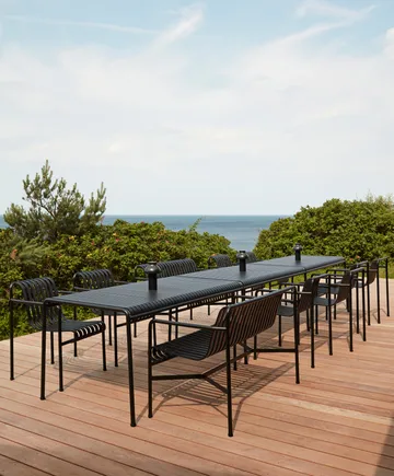 Set da pranzo Palissade 2 sedie + panca 170x90 cm - Anthracite - HAY