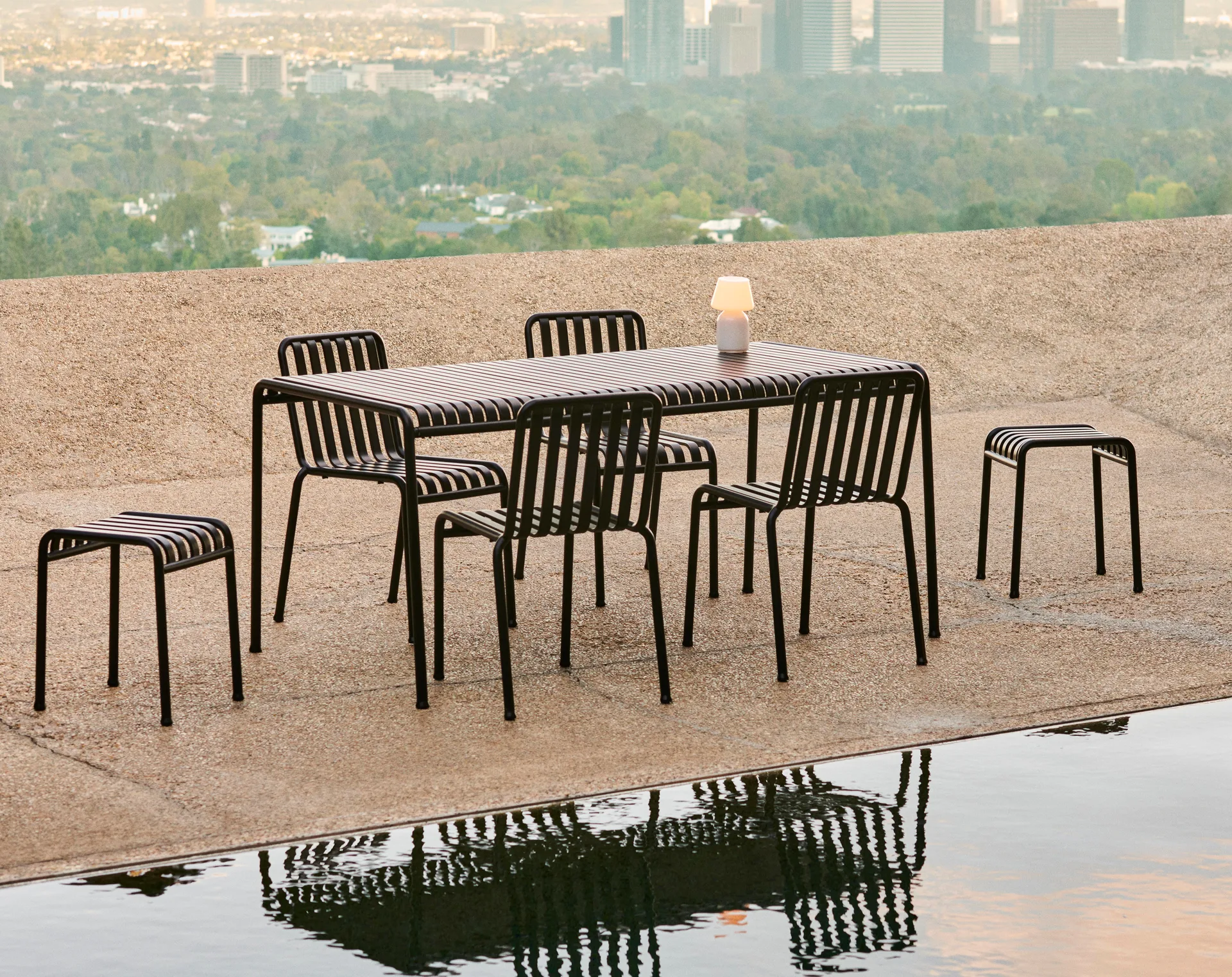 Set da pranzo Palissade 4 sedie 170x90 cm - Anthracite,  HAY