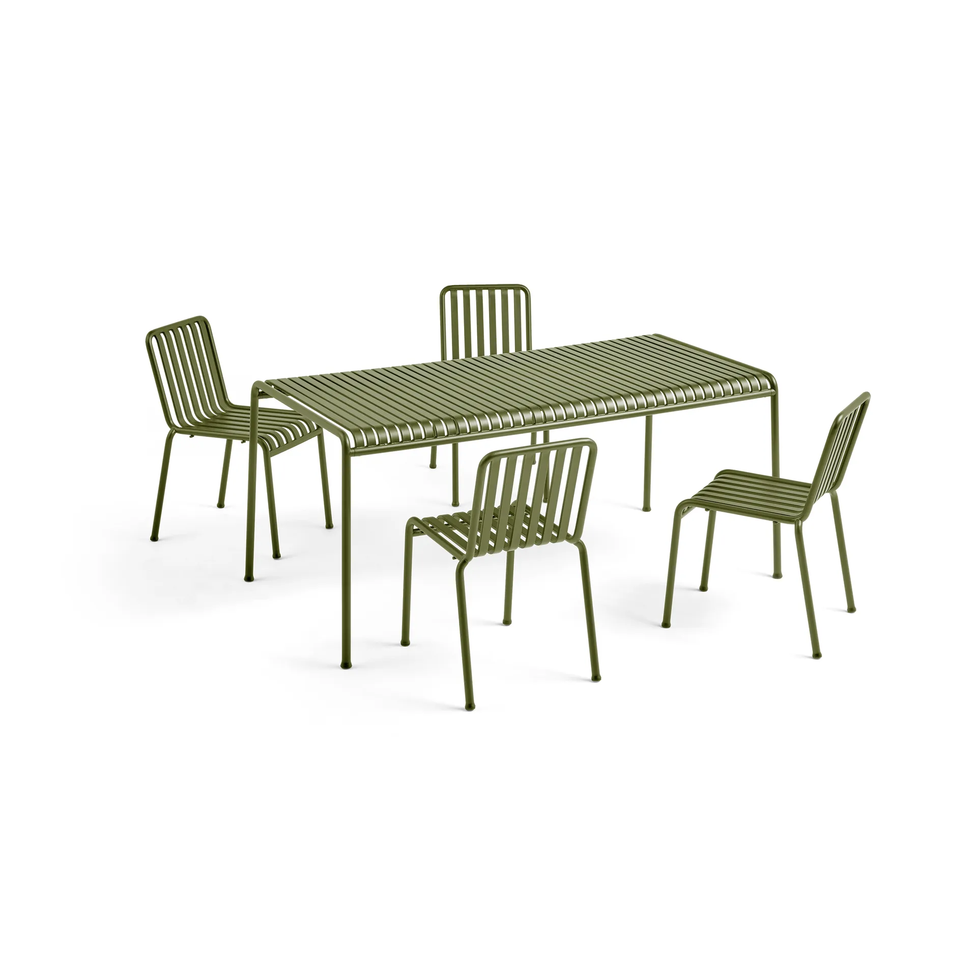 Set da pranzo Palissade 4 sedie 170x90 cm - Olive,  HAY