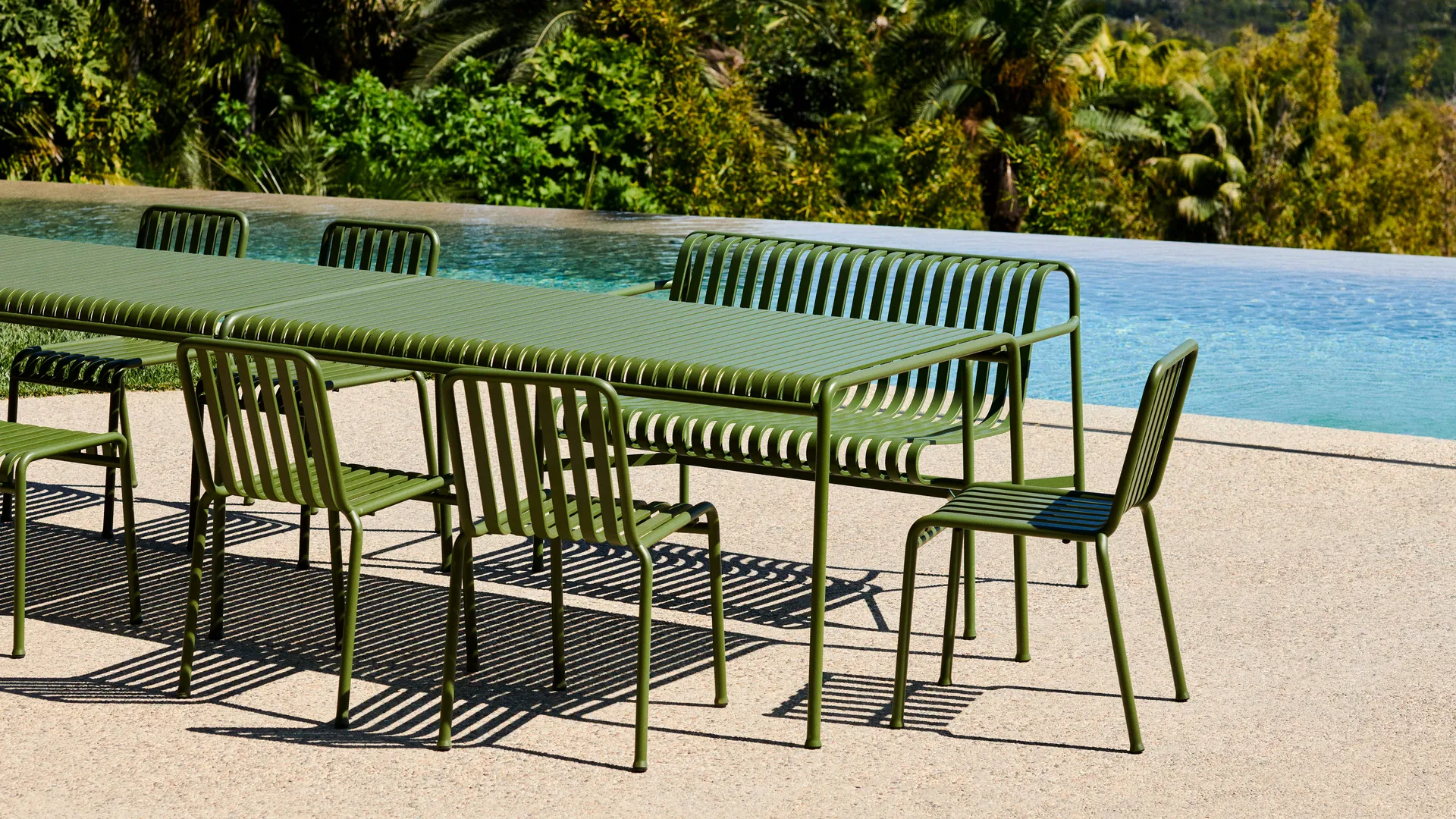 Set da pranzo Palissade 4 sedie 170x90 cm - Olive,  HAY