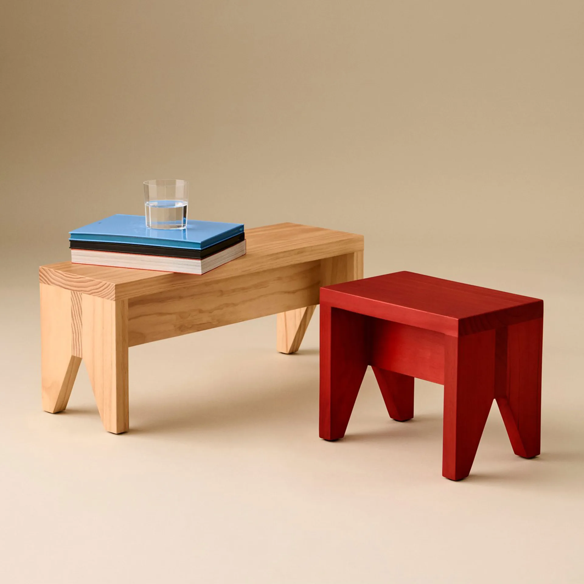 Sgabello Manolito Short, Red, 30 cm HAY