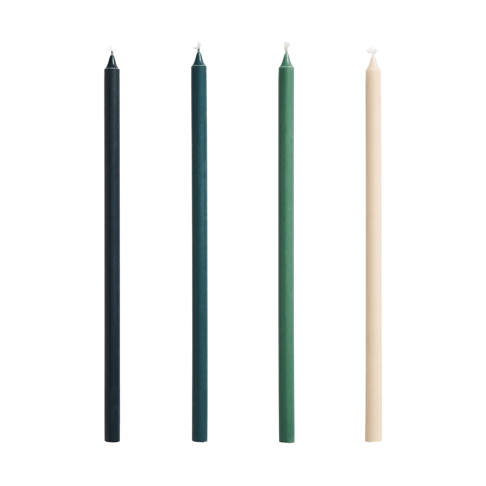 Slim candele 4-pack, green-dark green HAY