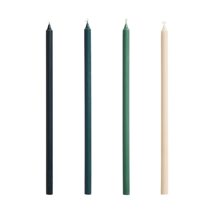 Slim candele 4-pack - green-dark green - HAY