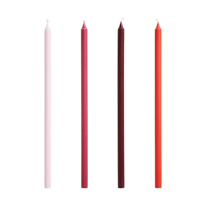 Slim candele 4-pack - Pink-red - HAY