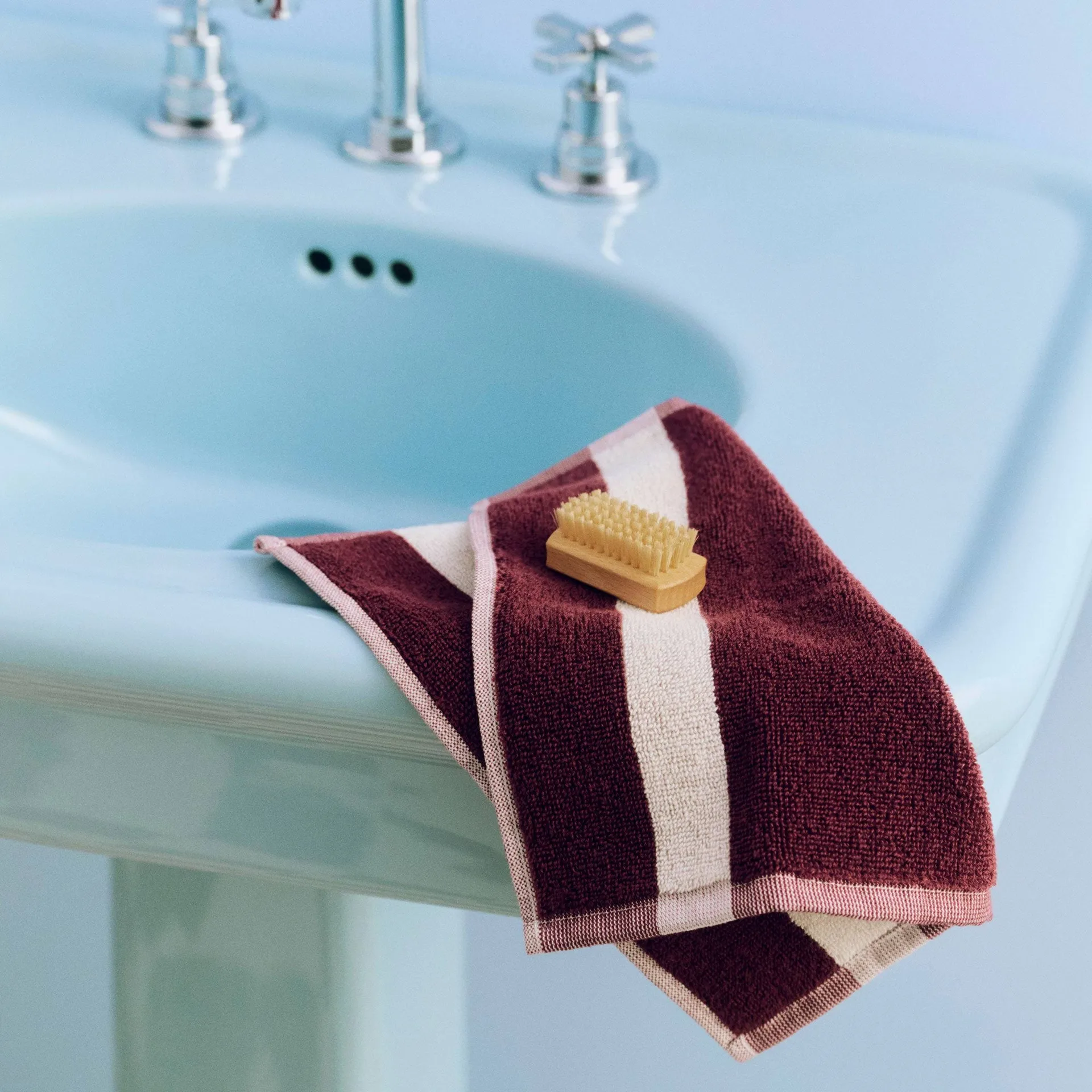 Stripe asciugamano, Burgundy, 30x30 cm HAY
